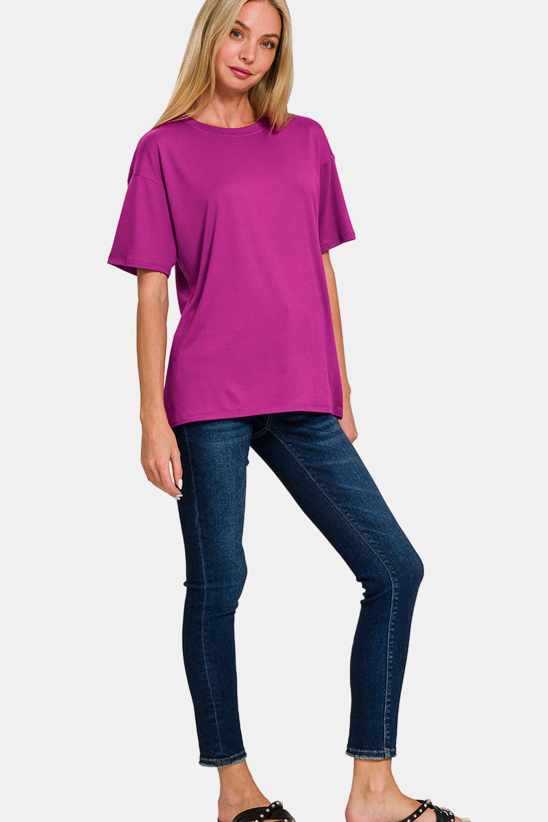 Brushed DTY Microfiber Short Sleeve Loungewear Set / BROWN