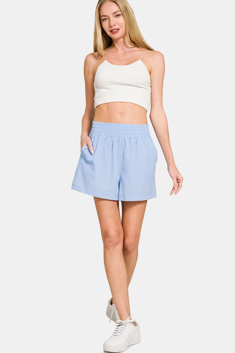 Soft Woven Lined Shorts With Pocket / COCOA