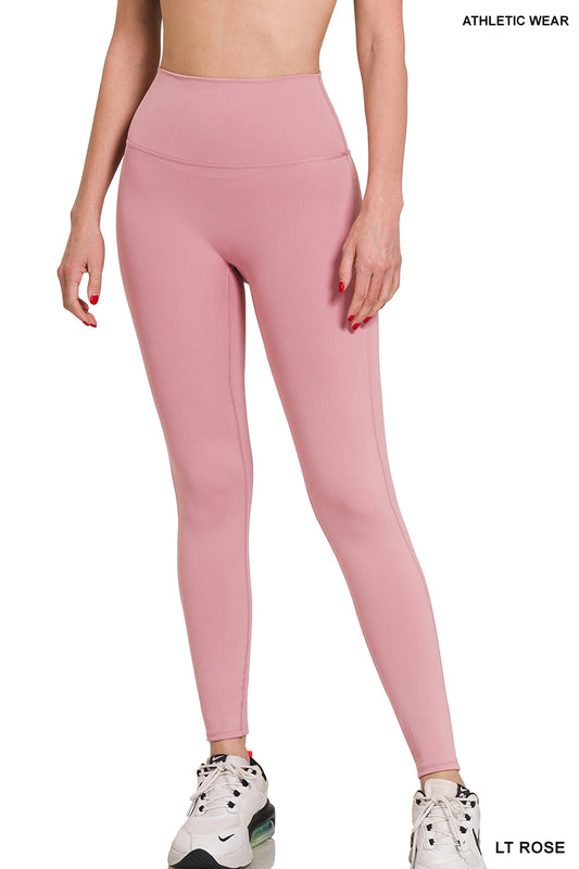 Zenana Long Leggings Cell Phone Pocket Wide Waist Band Cotton Yoga Pants  S-XL 