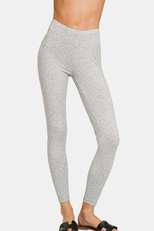 Premium Cotton Full Length Leggings / H GREY