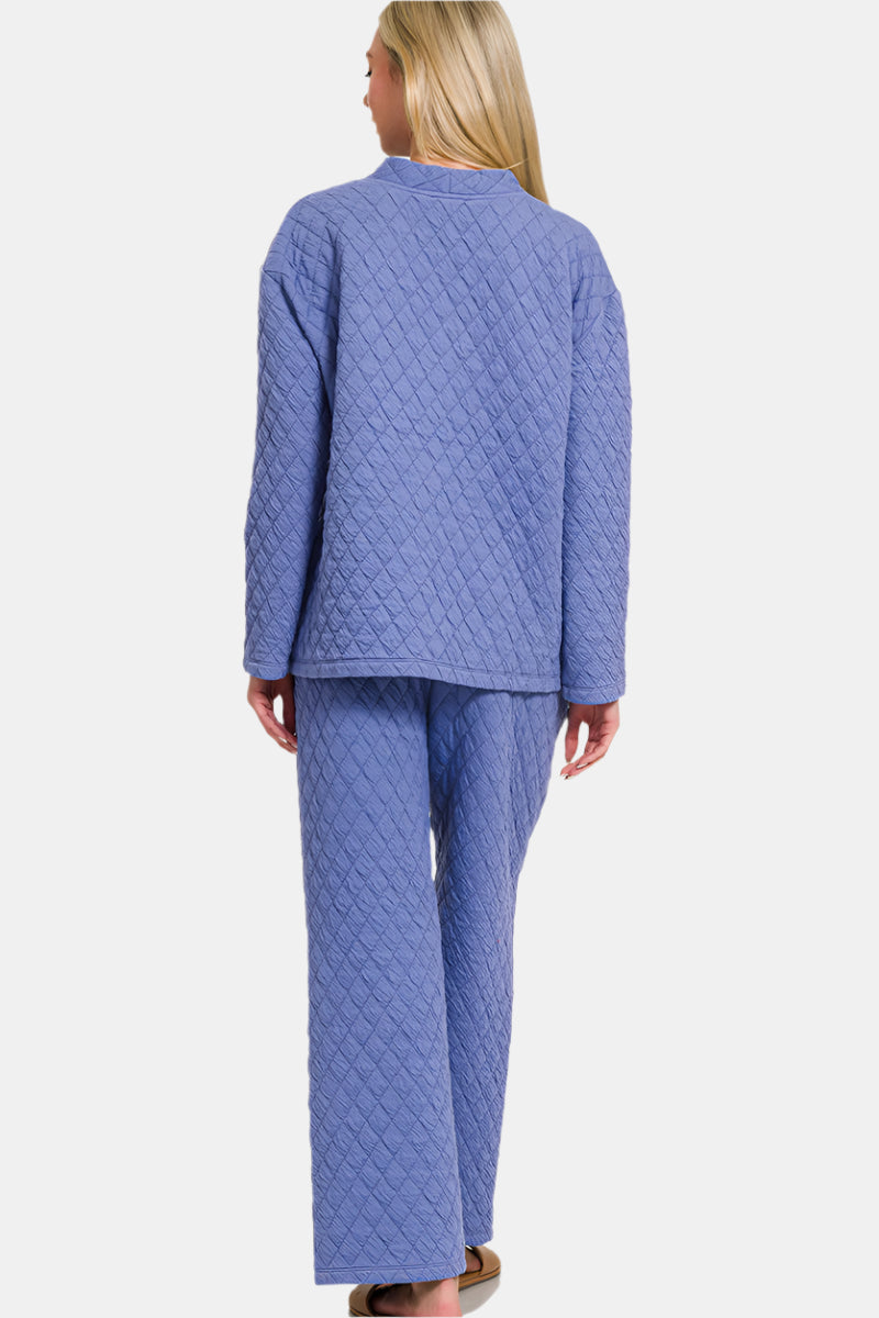 Quilted Jacket and Pants Set / LT ROSE