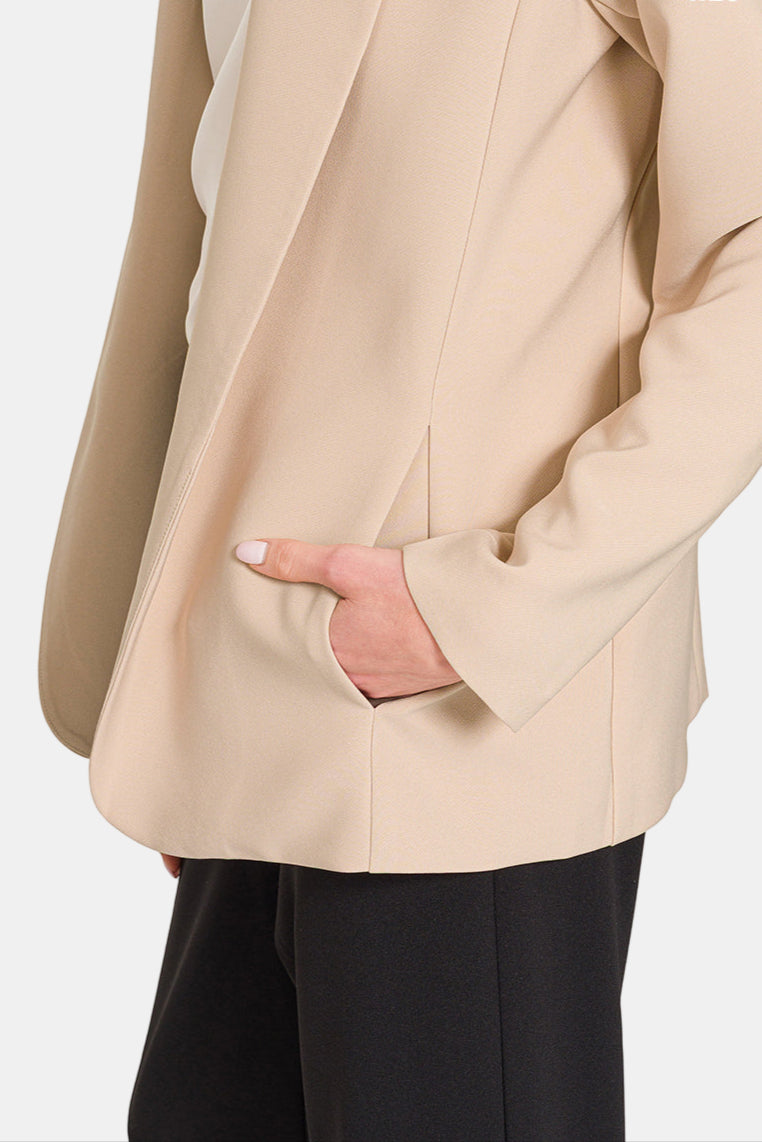 Woven Long Sleeve Blazer With Lining / DK PINK