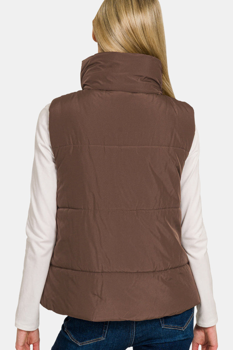 High Neck Puffer Vest / CREAM