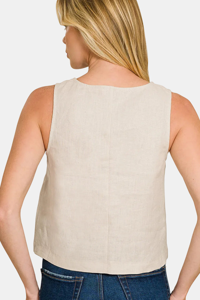 Linen Tank Top / LAVENDER