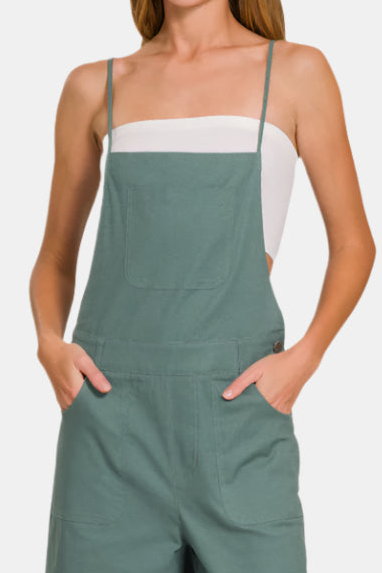 Woven Spaghetti Strap Overalls / ASH JADE