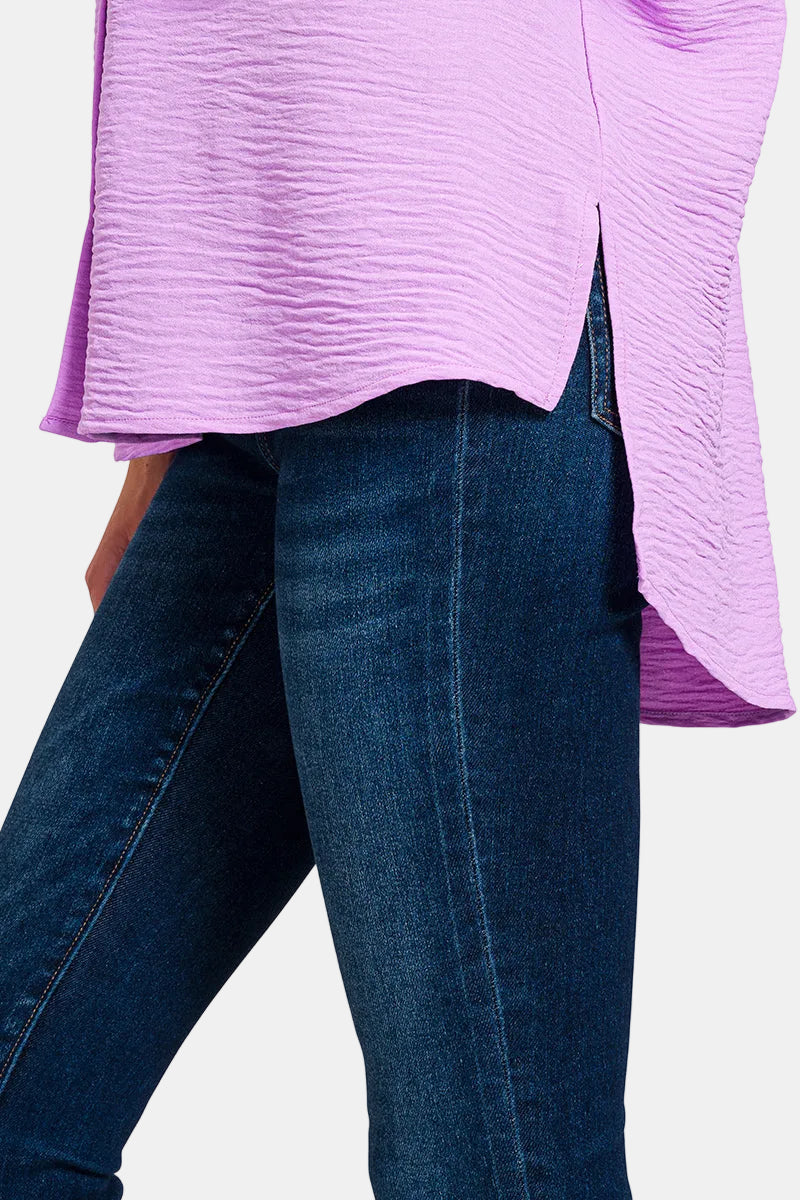 Woven Airflow Button Down Shirt / RUBY