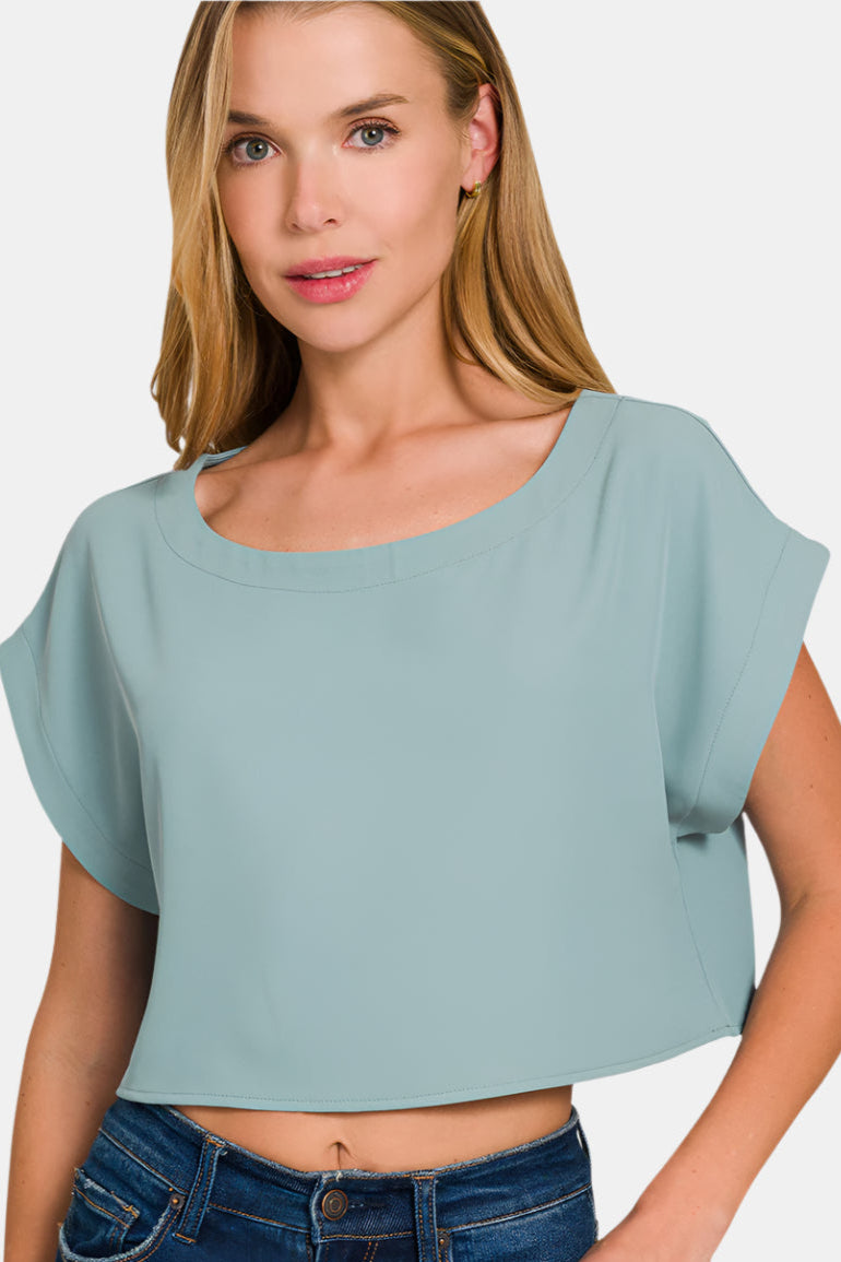 Heavy Woven Span Crop Tee & Skirt Set / ASH JADE
