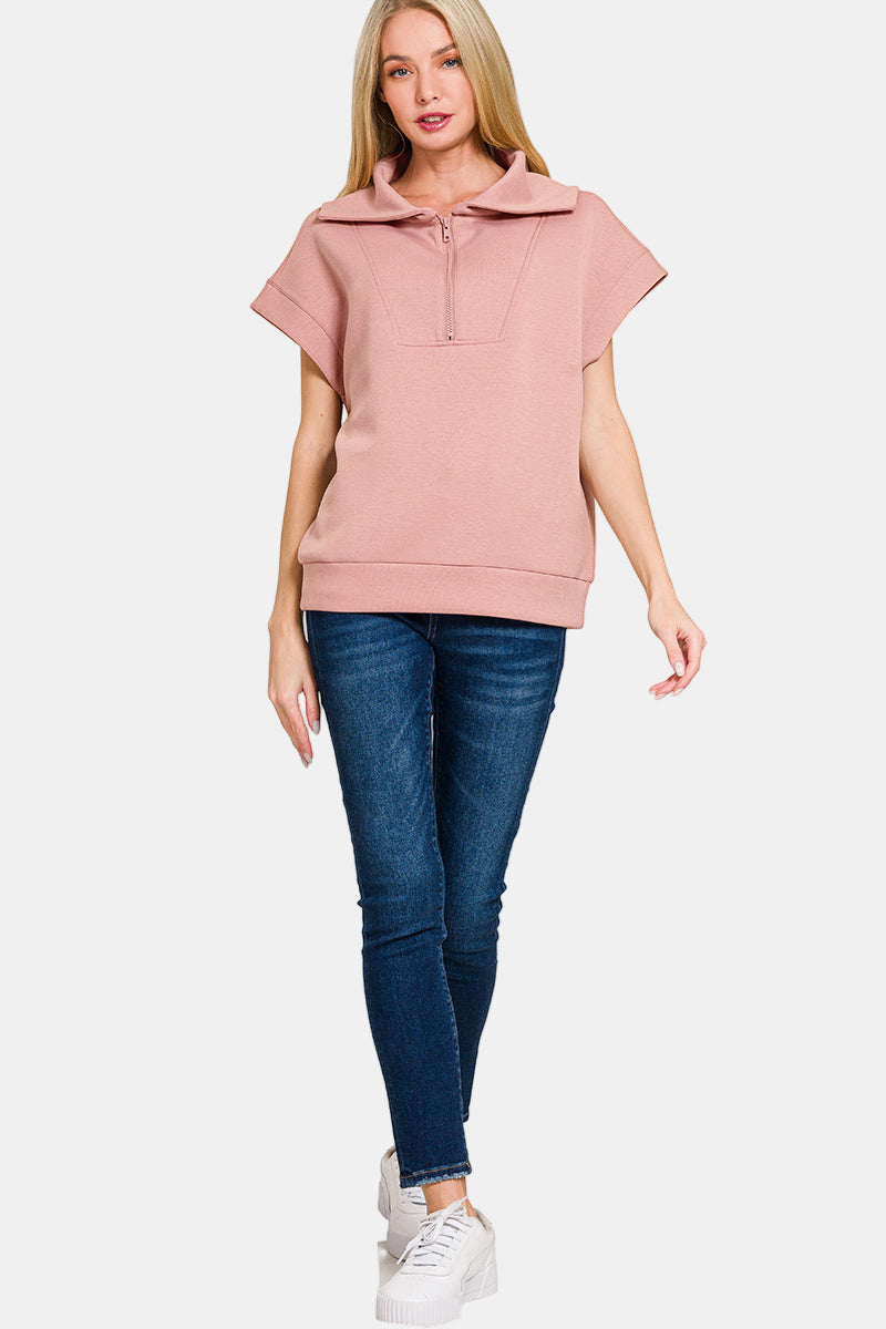 Scuba Half Zip Vest / RUBY