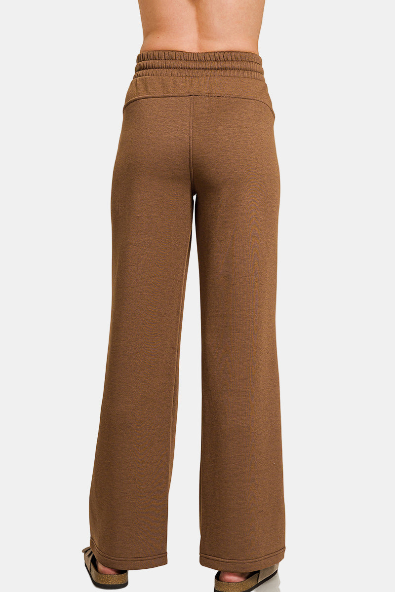 Scuba Drawstring Pants with Pockets / SAND BEIGE