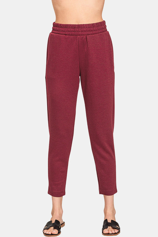 Scuba Capri Sweatpants with Pocket / DK BURGUNDY