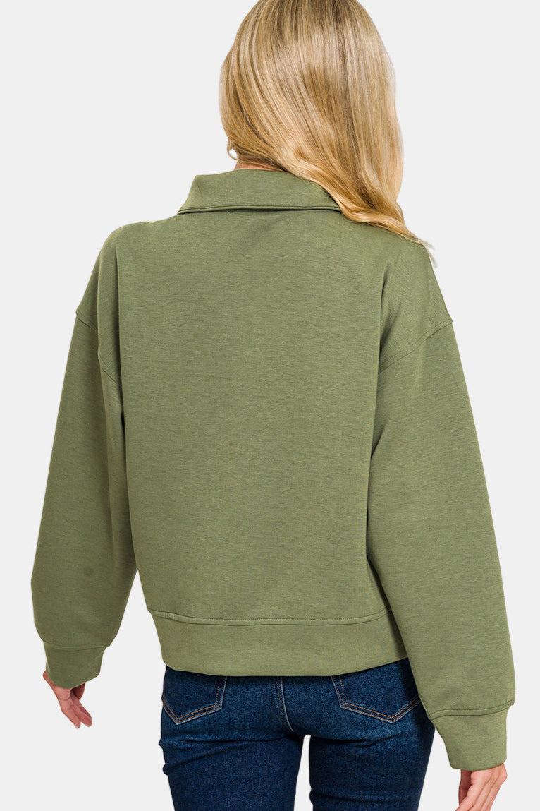Scuba Half Zip Pullover / DK PINK