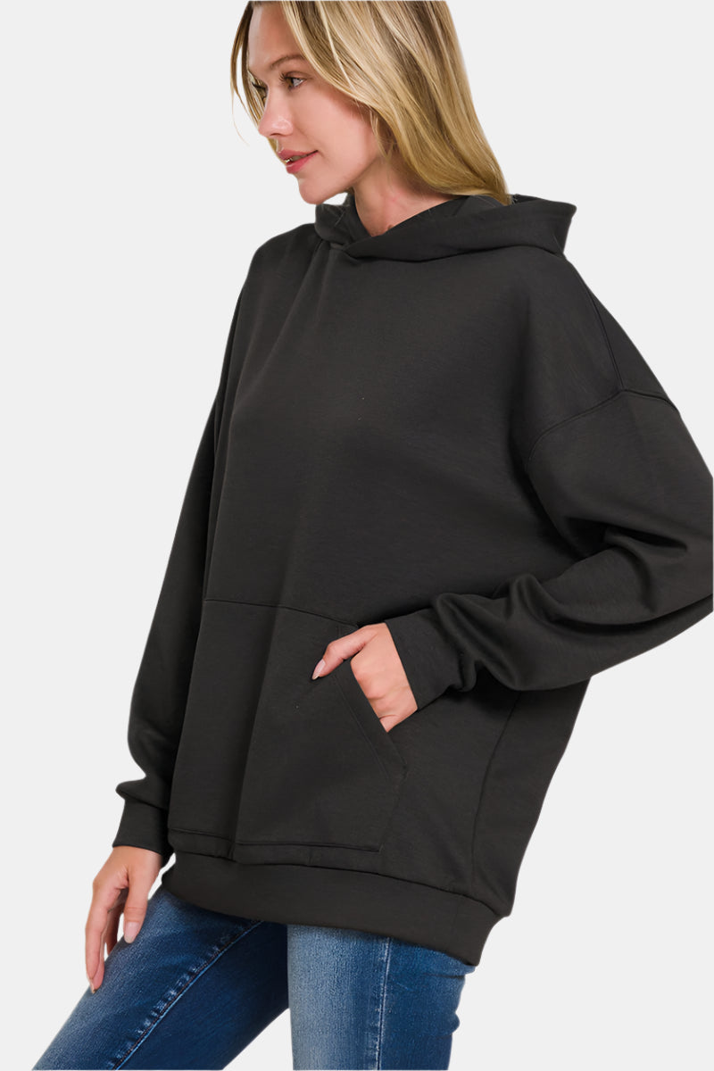 Scuba Hoodie with Kangaroo Pocket / BLACK