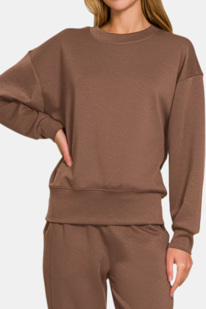 Scuba Crewneck Pullover & Joggers Set / BROWN