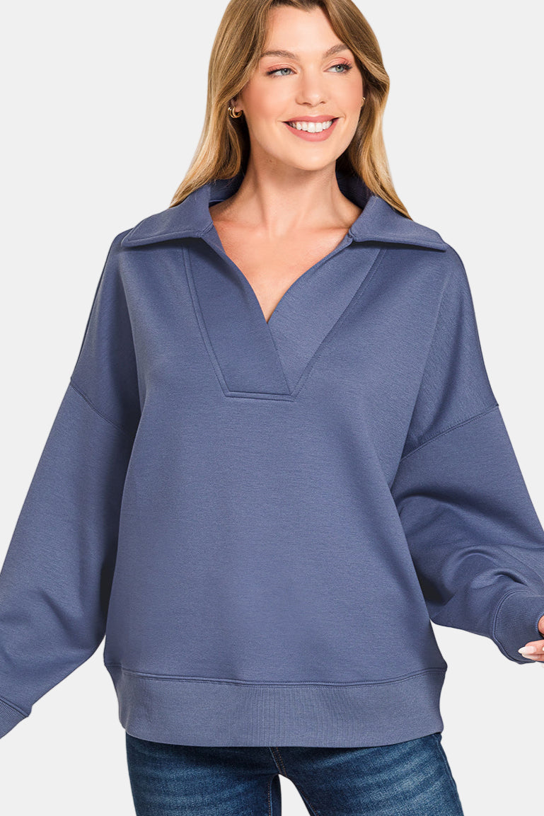 Scuba Collared Pullover & Pants Set / R H GREY