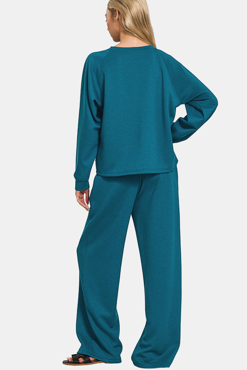 Scuba Crewneck Pullover & Pants Set / COCOA