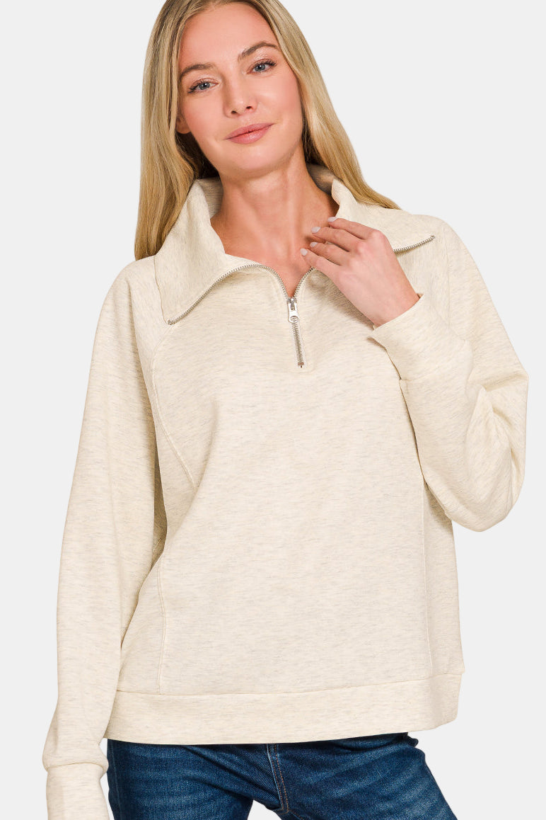 Scuba Half Zip Sweatshirt & Joggers Set / BROWN