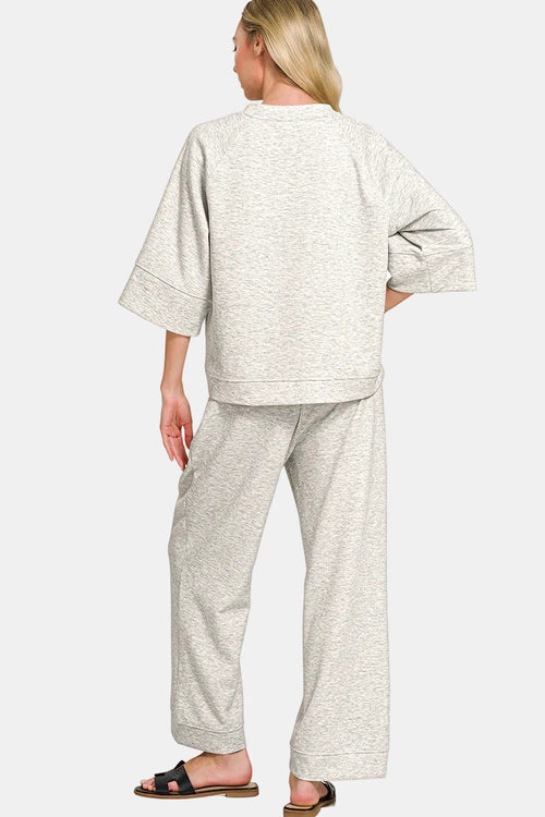 Scuba 3/4 Sleeve Pullover & Pants Set / COCOA
