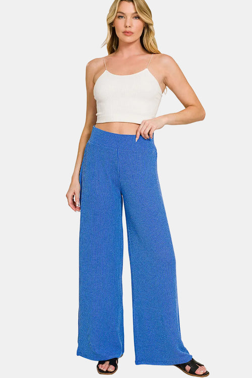 Raised Rib Relaxed Top & Pants Set / SLEET