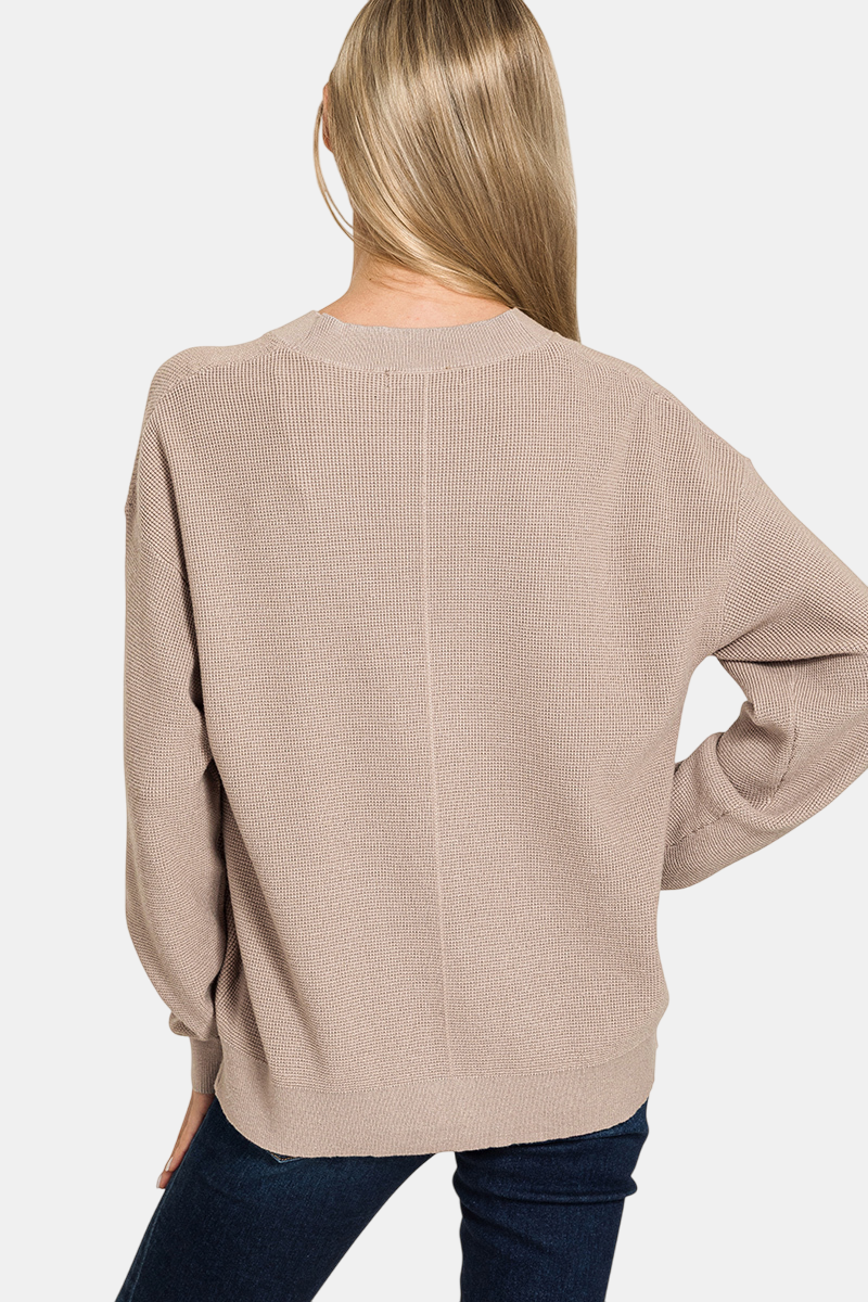 Viscose Sweater Cardigan / DK OLIVE
