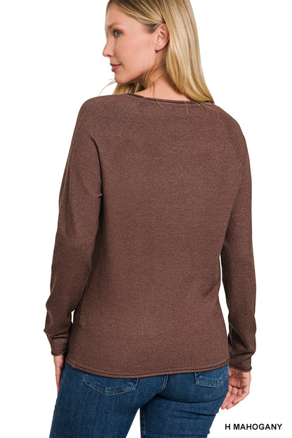 Viscose Round Neck Basic Sweater