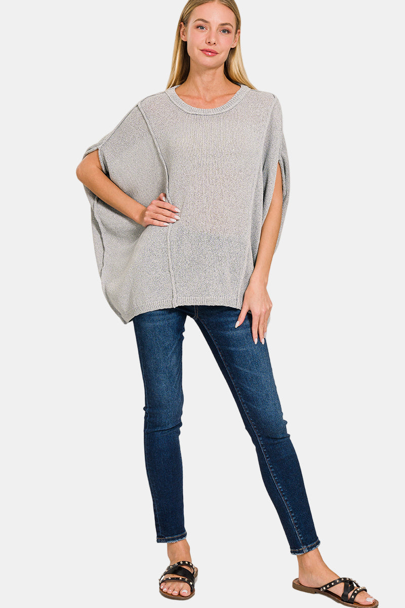 Drop Shoulder Short Sleeve Relaxed Pullover / LT NAVY