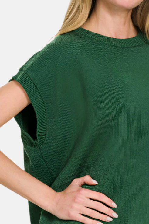 Viscose Sweater Vest / DK GREEN