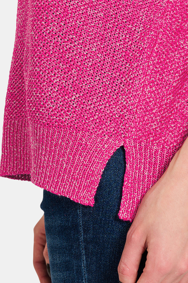 Center Seam Short Sleeve Sweater / BLACK
