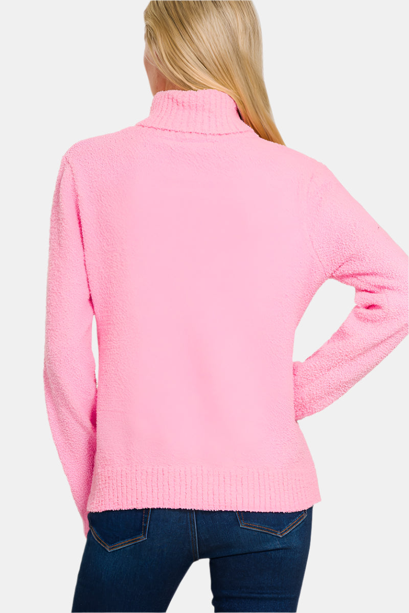 Turtleneck Long Sleeve Sweater / BLACK