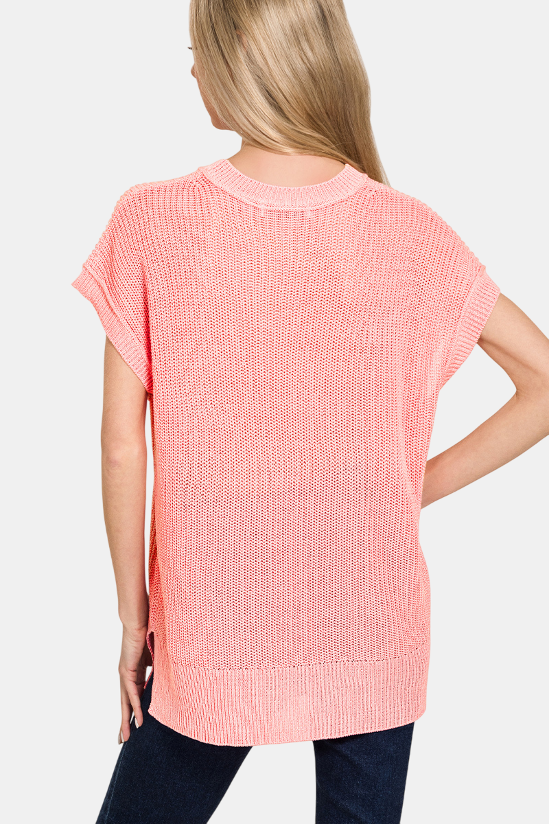 Oversized Crew Neck Sweater Vest / IVORY