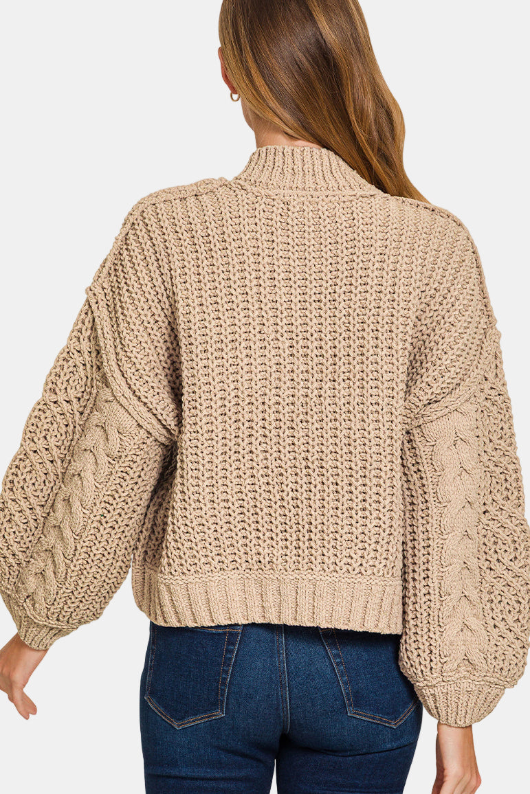 Cable Knit Sweater / BROWN