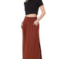 Smocked Waist Side Slit Maxi Skirt With Pockets