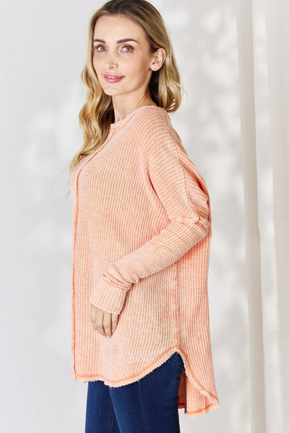 Oversized Baby Waffle Long Sleeve Top