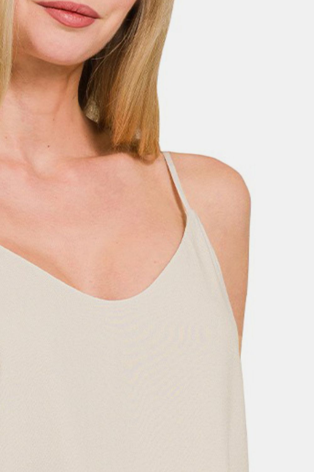 2 Layered Rayon Slub Woven Cropped Camisole