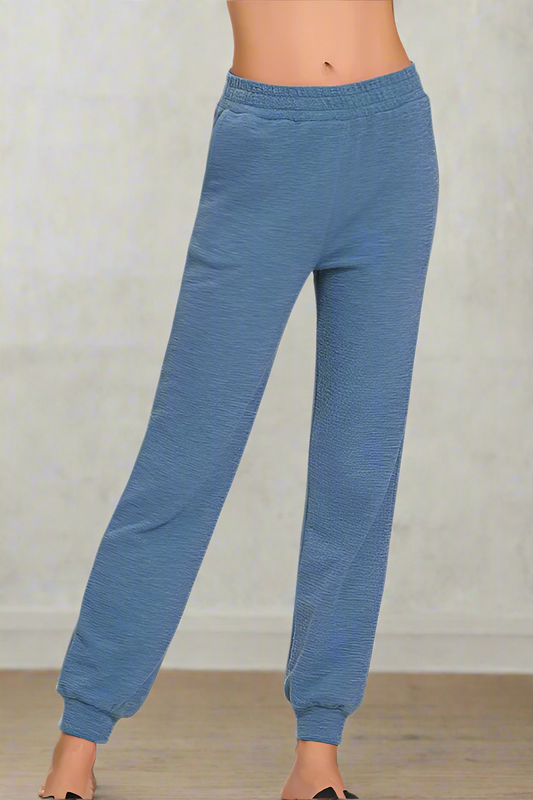 Cotton Slub Jogger Pants / DUSTY BLUE