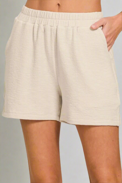 Cotton Slub Short Pants / SAND BEIGE