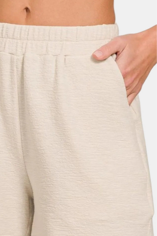 Cotton Slub Short Pants / SAND BEIGE