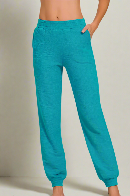 Cotton Slub Jogger Pants / LT TEAL