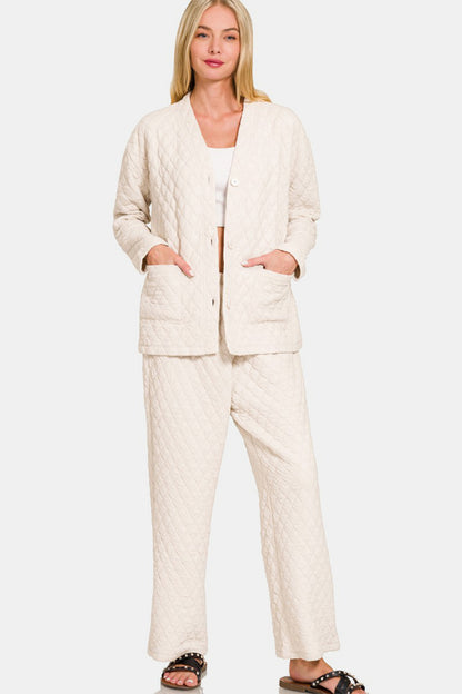 Quilted Jacket and Pants Set