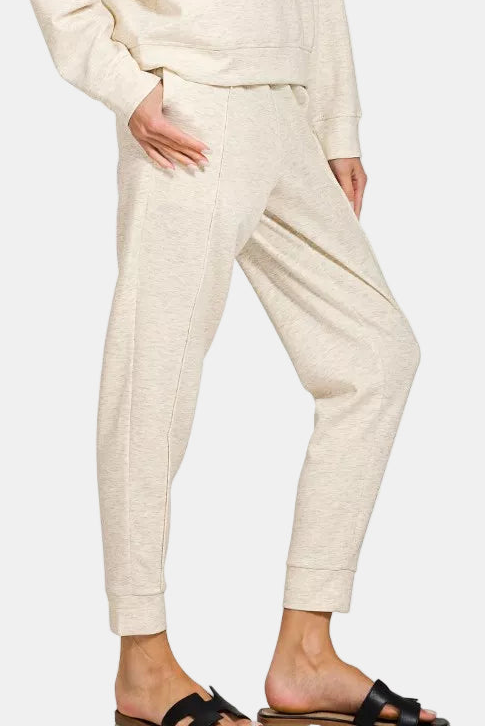 Scuba Mock Neck Pullover & Joggers Set / H VANILLA