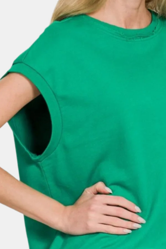 French Terry Sleeveless Top / K GREEN