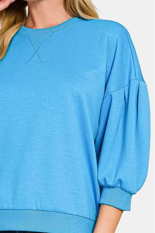 Scuba Dolman Sleeve Pullover / DEEP SKY