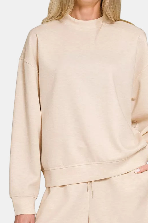 Scuba Pullover & Shorts Set / H BEIGE