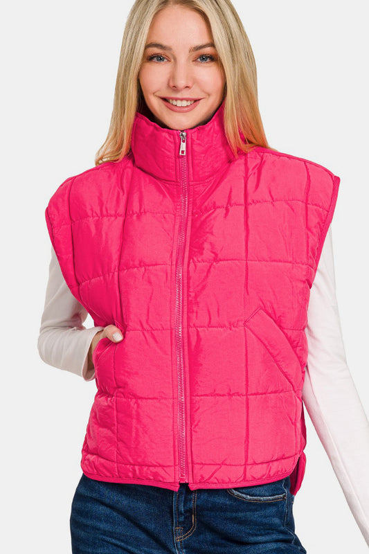 High Neck Puffer Vest