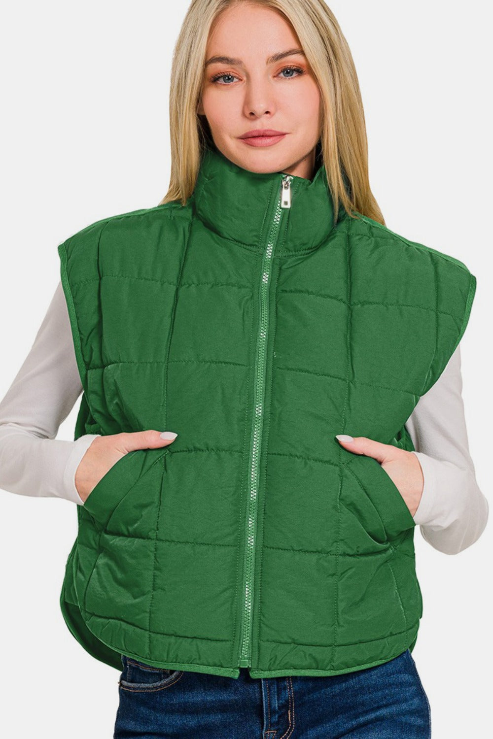 High Neck Puffer Vest