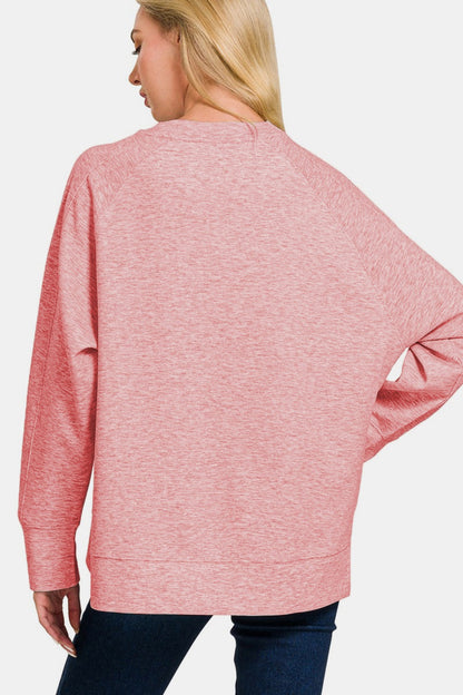 Scuba Round Neck Pullover With Side Slits