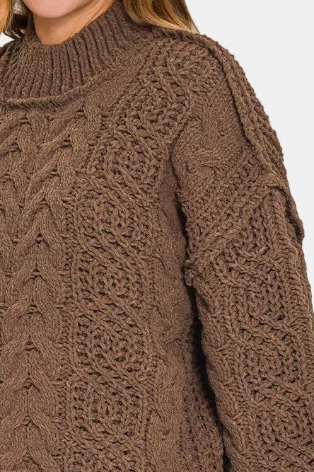 Cable Knit Sweater / BROWN