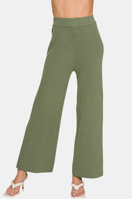 Viscose Sweater Pants / LT OLIVE