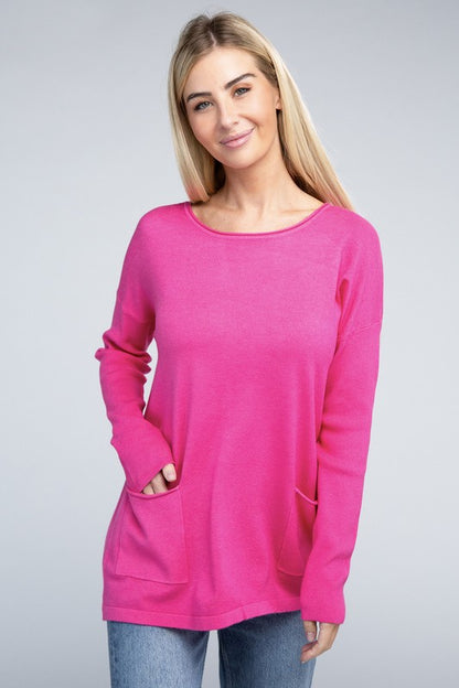 Viscose Front Pocket Sweater