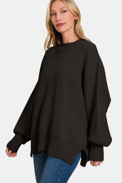 Side Slit Oversized Sweater