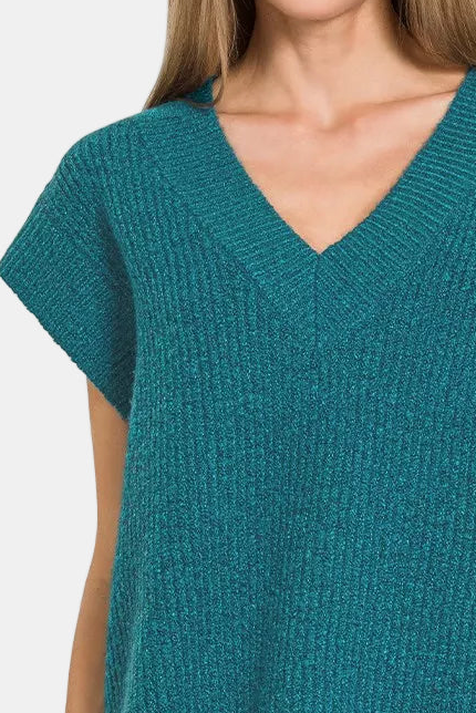 V-Neck Sweater Vest / TEAL